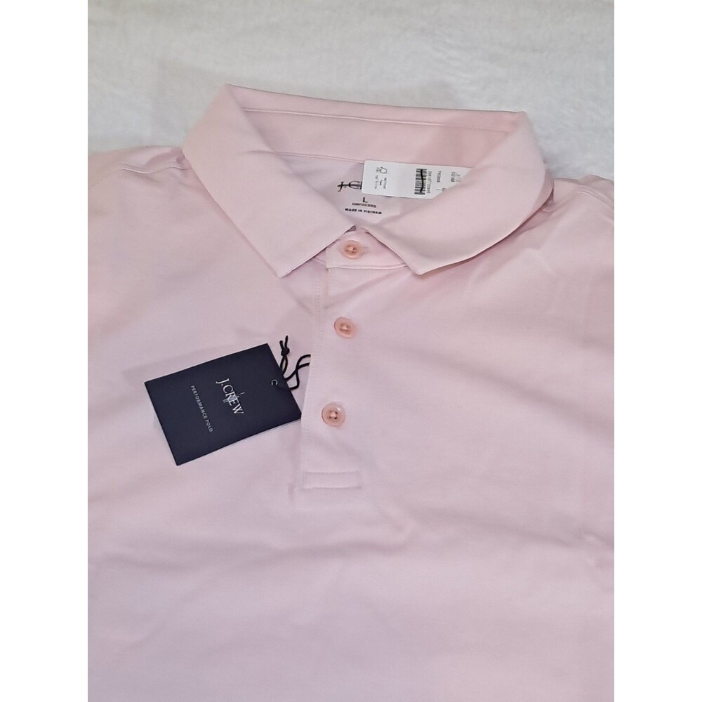 J.CREW Classic Untucked Performance Piqué Polo Shirt Light Pink CG199 Size L NWT